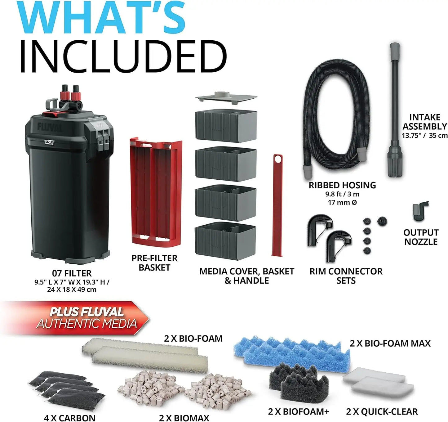 407 Perfomance Canister Filter - for Aquariums up to 100 Gallons - Aquarium Canister Filter