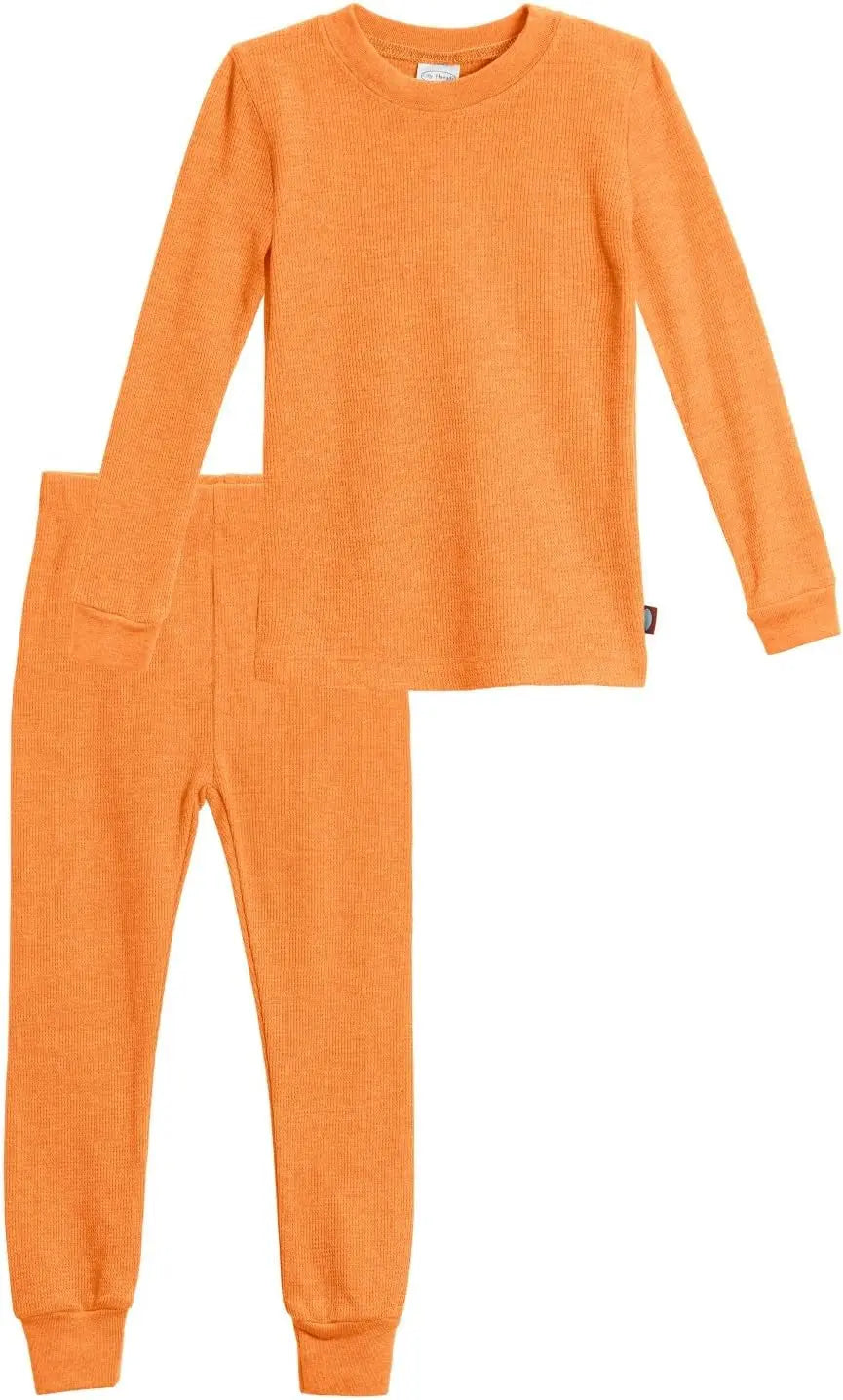Boys Thermal Underwear Set Long John, Soft Breathable Cotton Base Layer - Made in USA