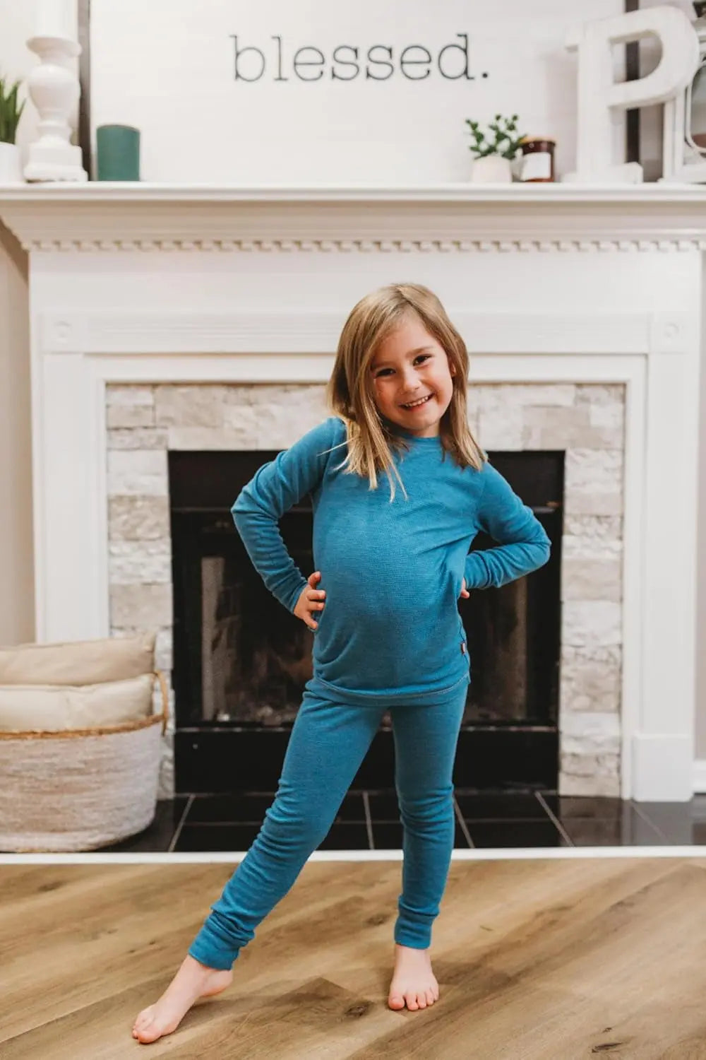 Boys Thermal Underwear Set Long John, Soft Breathable Cotton Base Layer - Made in USA