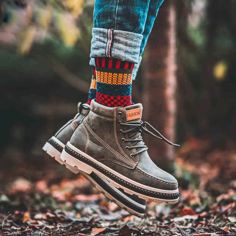 Brand 5 Pairs Winter Men'S Socks Thicken Sheep'S Wool Socks Warm Men Retro Style Colorful Fashion Man Socks for Snow Boots