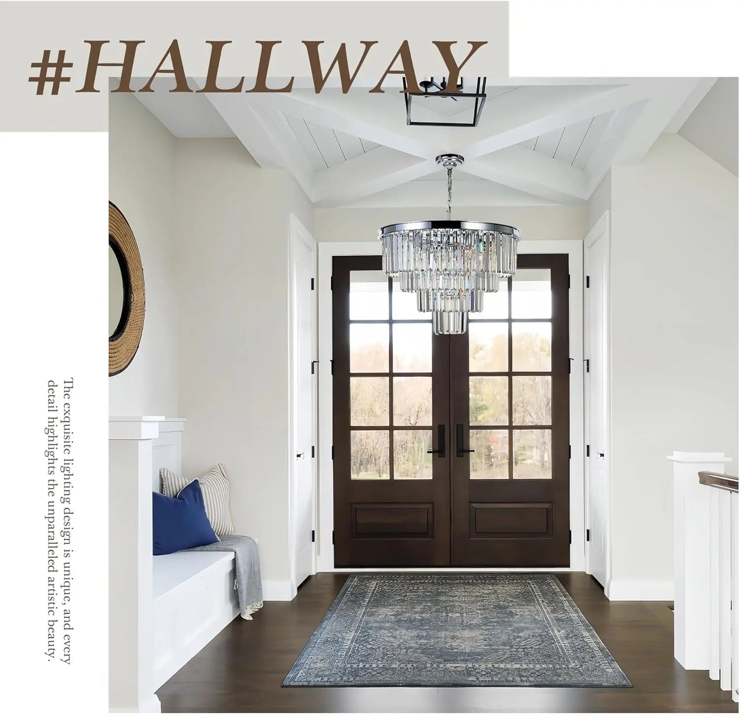 Chrome Crystal Modern Contemporary Chandeliers Pendant Ceiling Light 4-Tier Chandelier Lighting for Dining Room Living Room Bedroom Girls Room 9 Lights Dia 23.6"