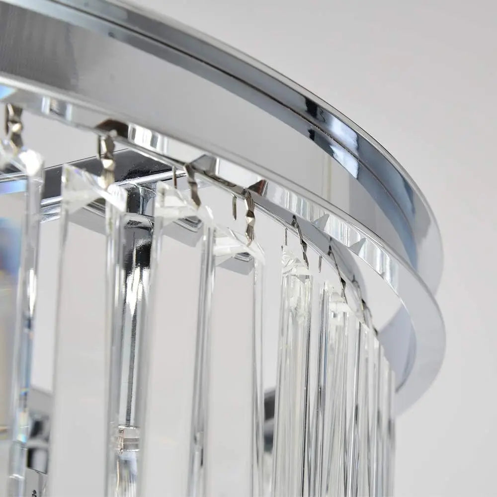 Chrome Crystal Modern Contemporary Chandeliers Pendant Ceiling Light 4-Tier Chandelier Lighting for Dining Room Living Room Bedroom Girls Room 9 Lights Dia 23.6"