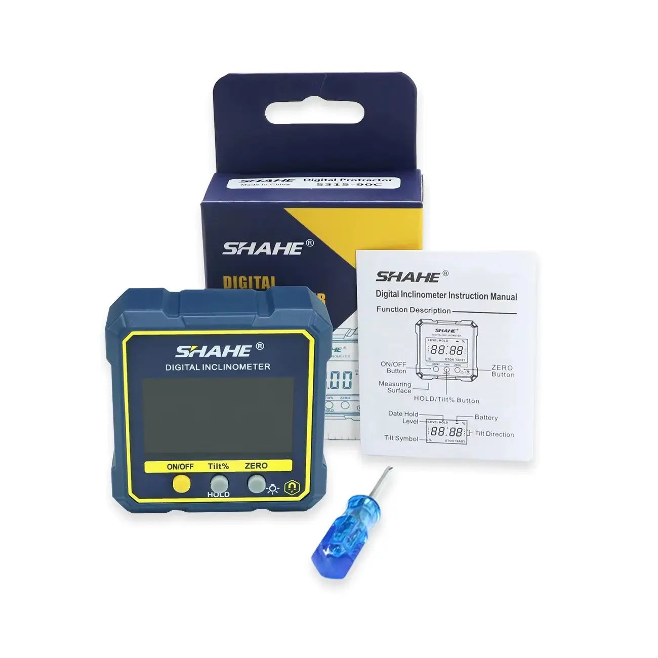 Digital Angle Gauge Magnetic Protractor Inclinometer Level Angle Finder Angle Cube Level Box with Magnes and Backlight