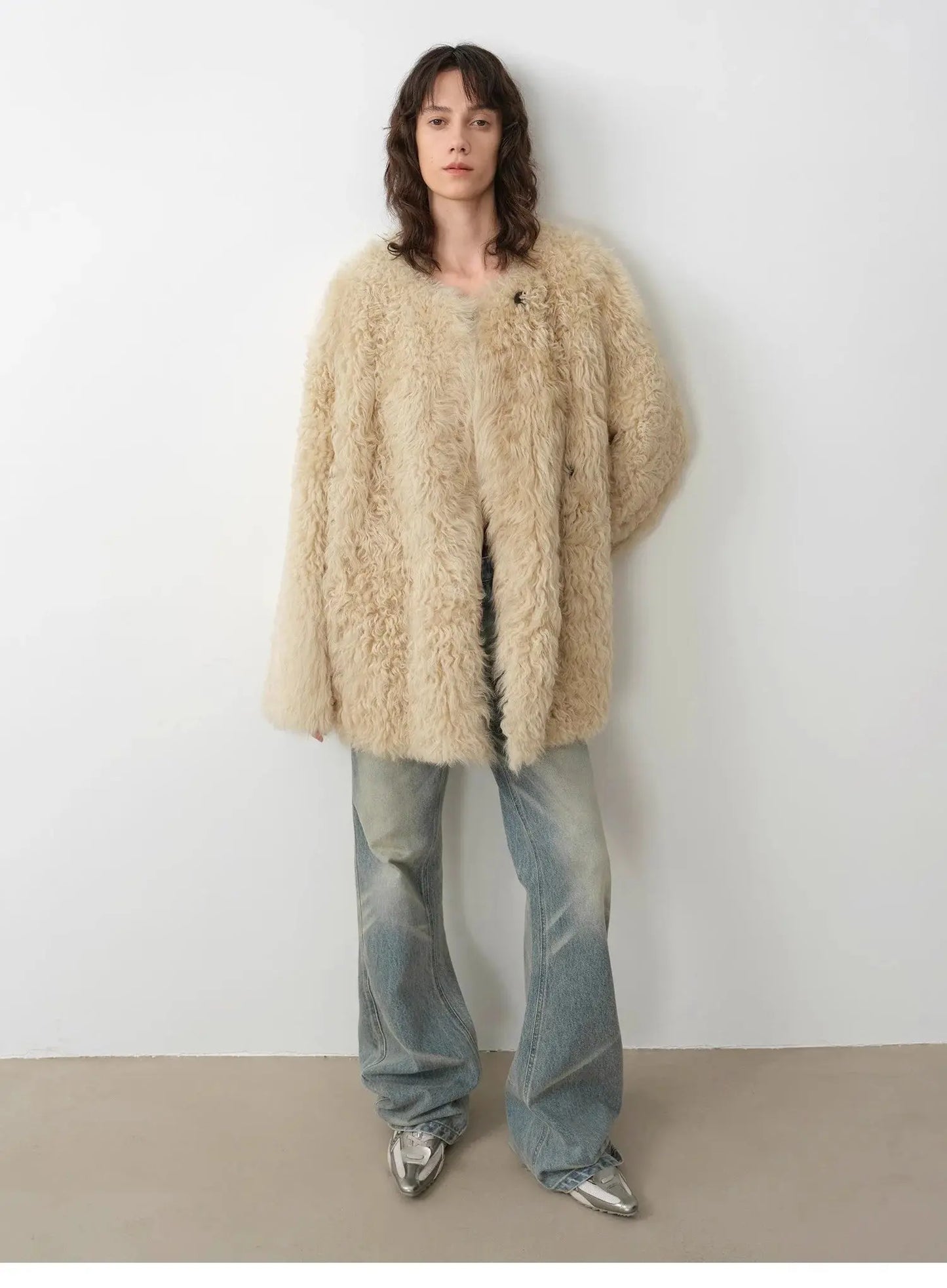"Double-Sided Fantasy" Simple Elegant Casual Double-Sided Tuscan Wool Sheepskin Fur Coat for Women