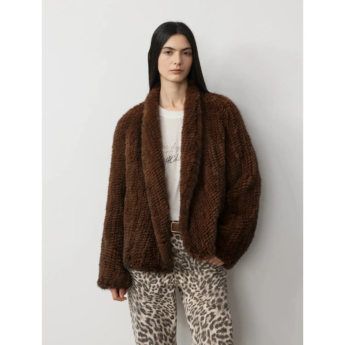 Dream Traveler Mink Vintage Light Luxury Texture Three-Dimensional Silhouette Knitted Mink Coat