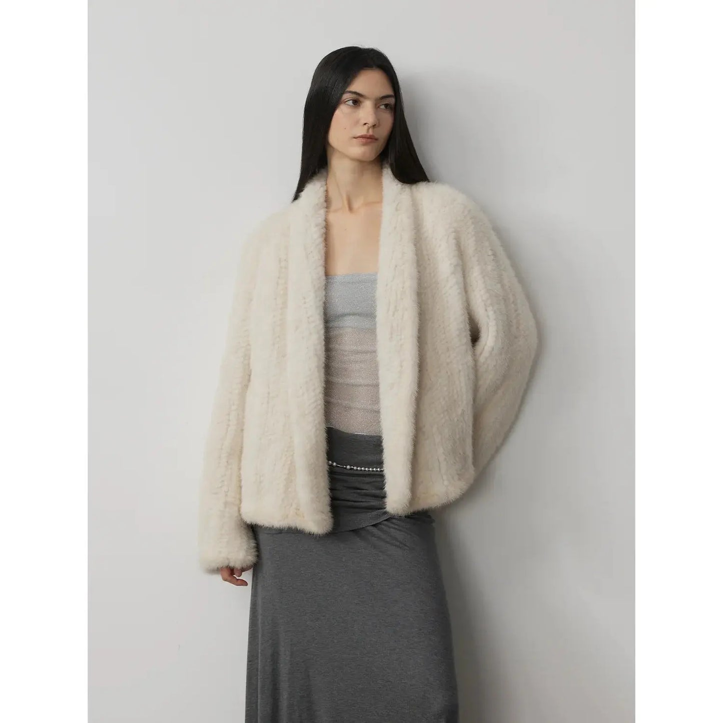 Dream Traveler Mink Vintage Light Luxury Texture Three-Dimensional Silhouette Knitted Mink Coat