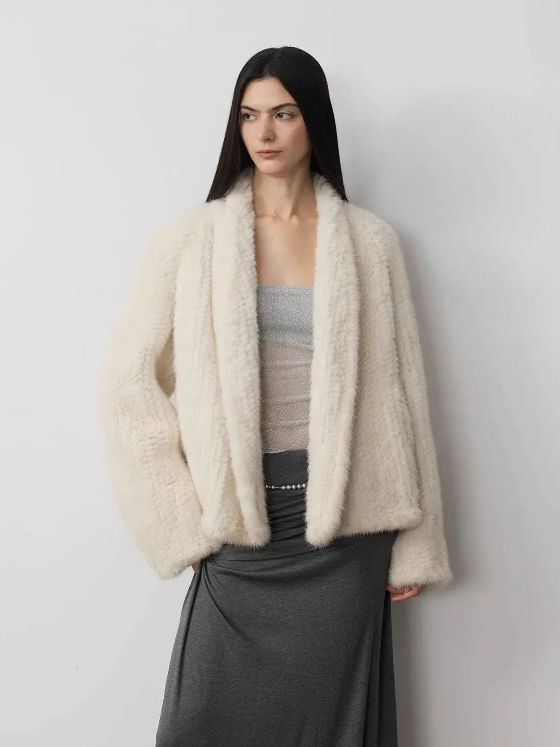 Dream Traveler Mink Vintage Light Luxury Texture Three-Dimensional Silhouette Knitted Mink Coat