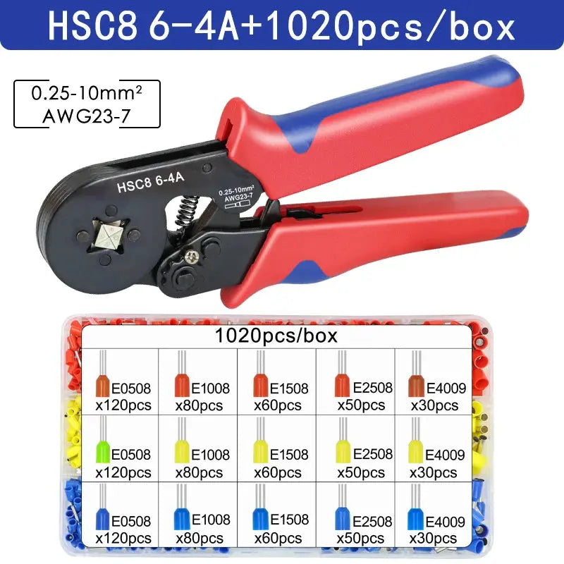 Ferrule Crimping Tool HSC8 6-4/6-6 Electrical Crimper Plier for Wire End Crimp Tube Terminals Electrical Circuit Repair