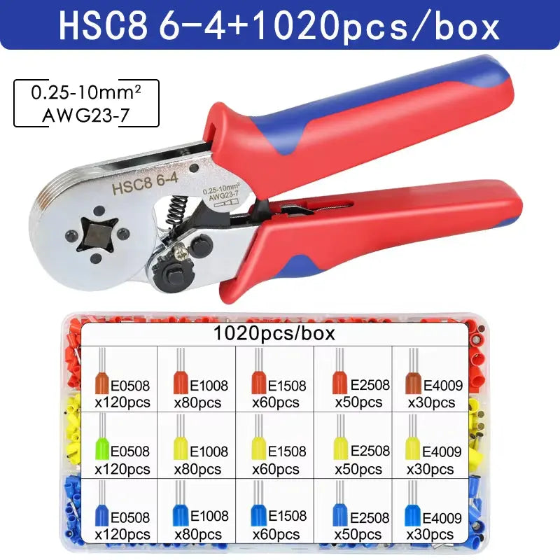 Ferrule Crimping Tool HSC8 6-4/6-6 Electrical Crimper Plier for Wire End Crimp Tube Terminals Electrical Circuit Repair