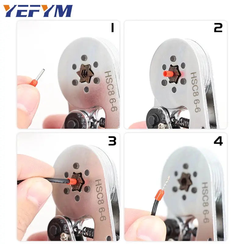 Ferrule Crimping Tool HSC8 6-4/6-6 Electrical Crimper Plier for Wire End Crimp Tube Terminals Electrical Circuit Repair