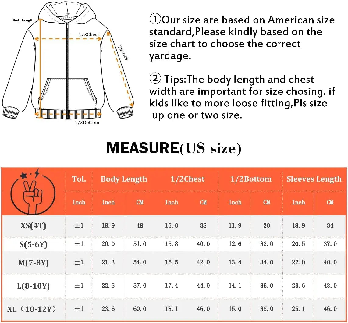 Kids Soft Brushed Fleece Zip-Up Hooded Sweatshirt Hoodie for Boys or Girls 4-12 Years