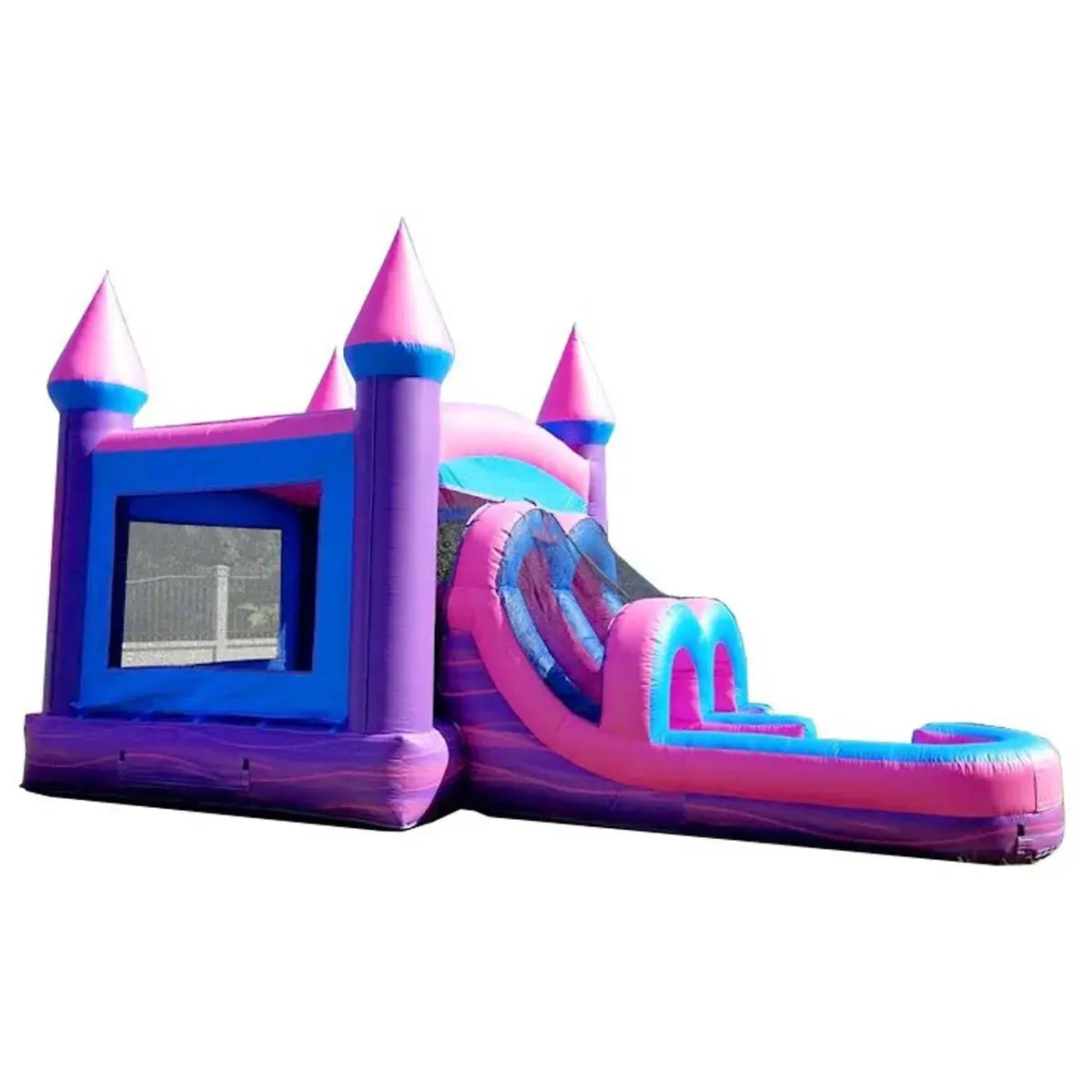 Kids Inflatable Water Slide Bounce House Combo with Blower, Pink