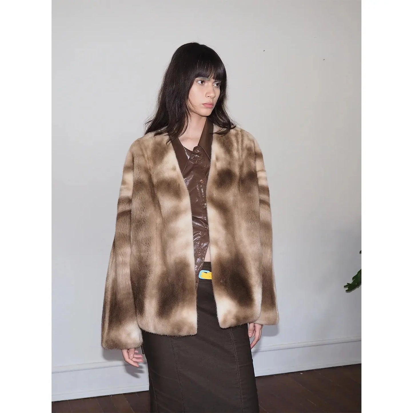 Louvre Mink V-Neck Jacket