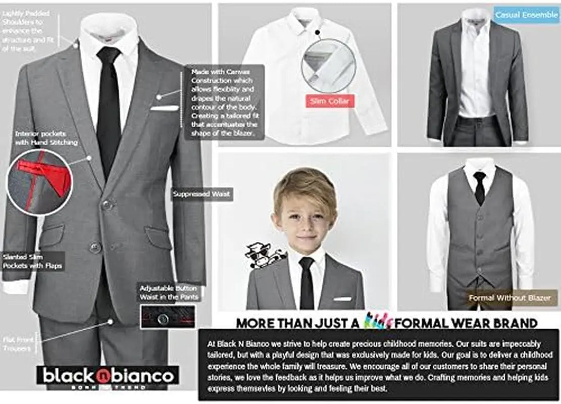 Signature Boys' Slim Fit Suit Complete Outfit