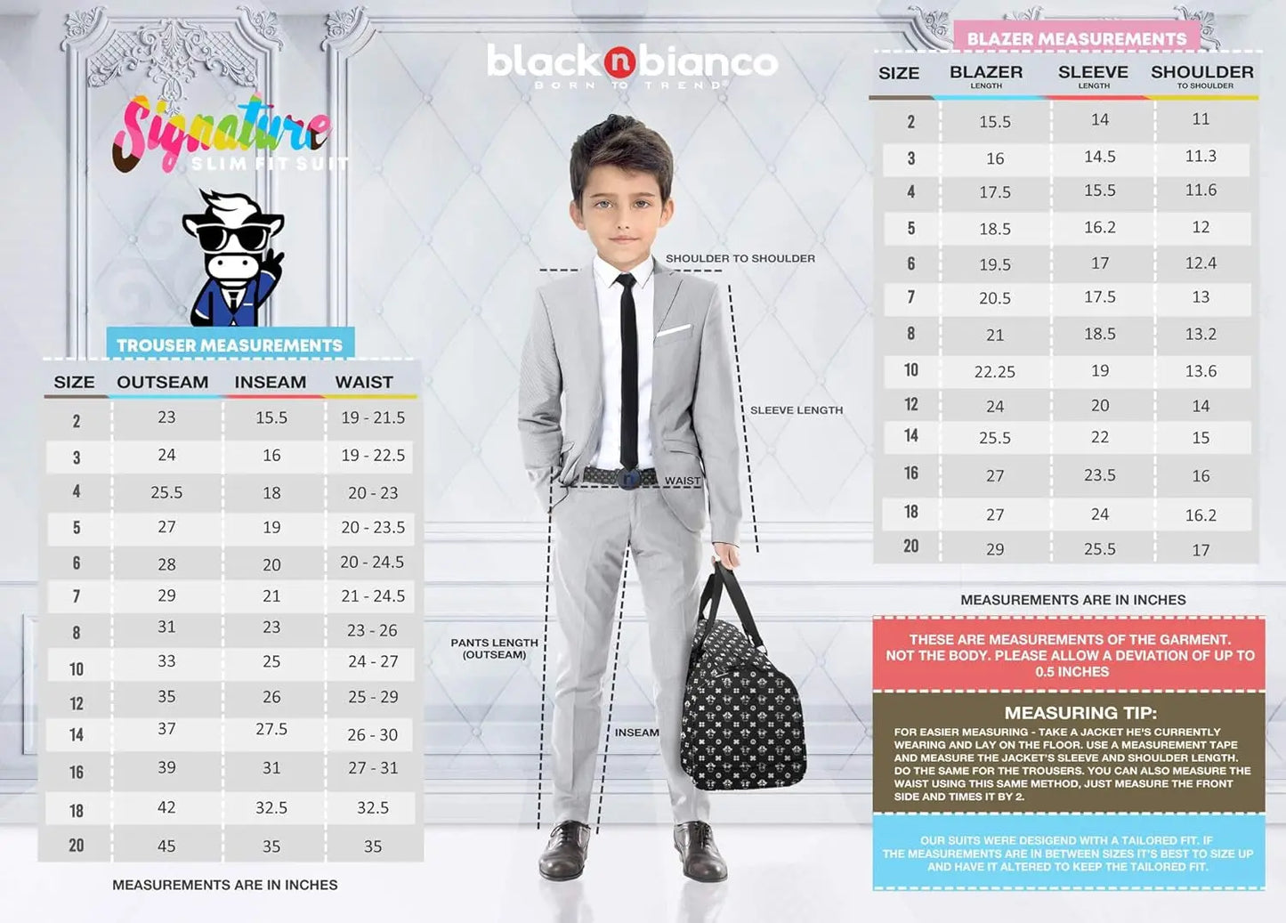 Signature Boys' Slim Fit Suit Complete Outfit