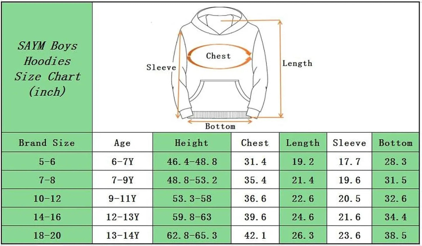 Teen Boys' Galaxy Fleece Sweatshirts Pocket Pullover Hoodies 4-16Y