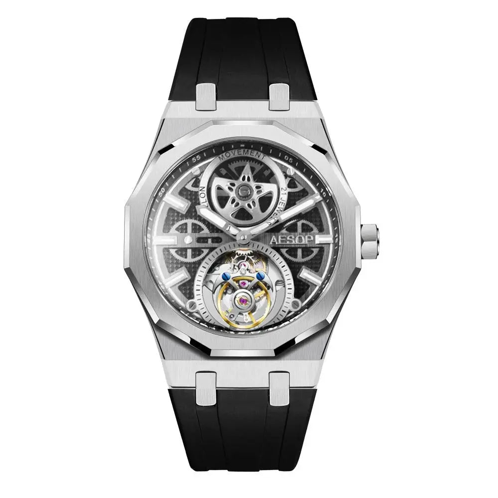 Men Flying Tourbillon Movement Mechanical Automatic Luxury Watches Wristwatches Skeleton Watch Brand for Man Sapphire