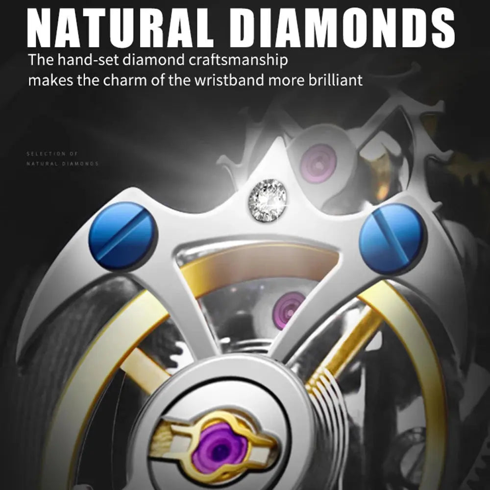 Men Flying Tourbillon Movement Mechanical Automatic Luxury Watches Wristwatches Skeleton Watch Brand for Man Sapphire