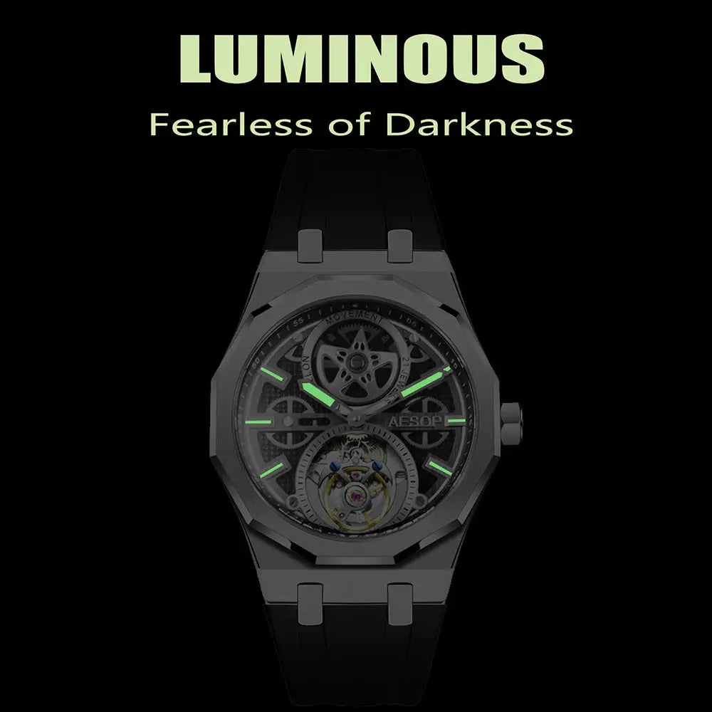 Men Flying Tourbillon Movement Mechanical Automatic Luxury Watches Wristwatches Skeleton Watch Brand for Man Sapphire