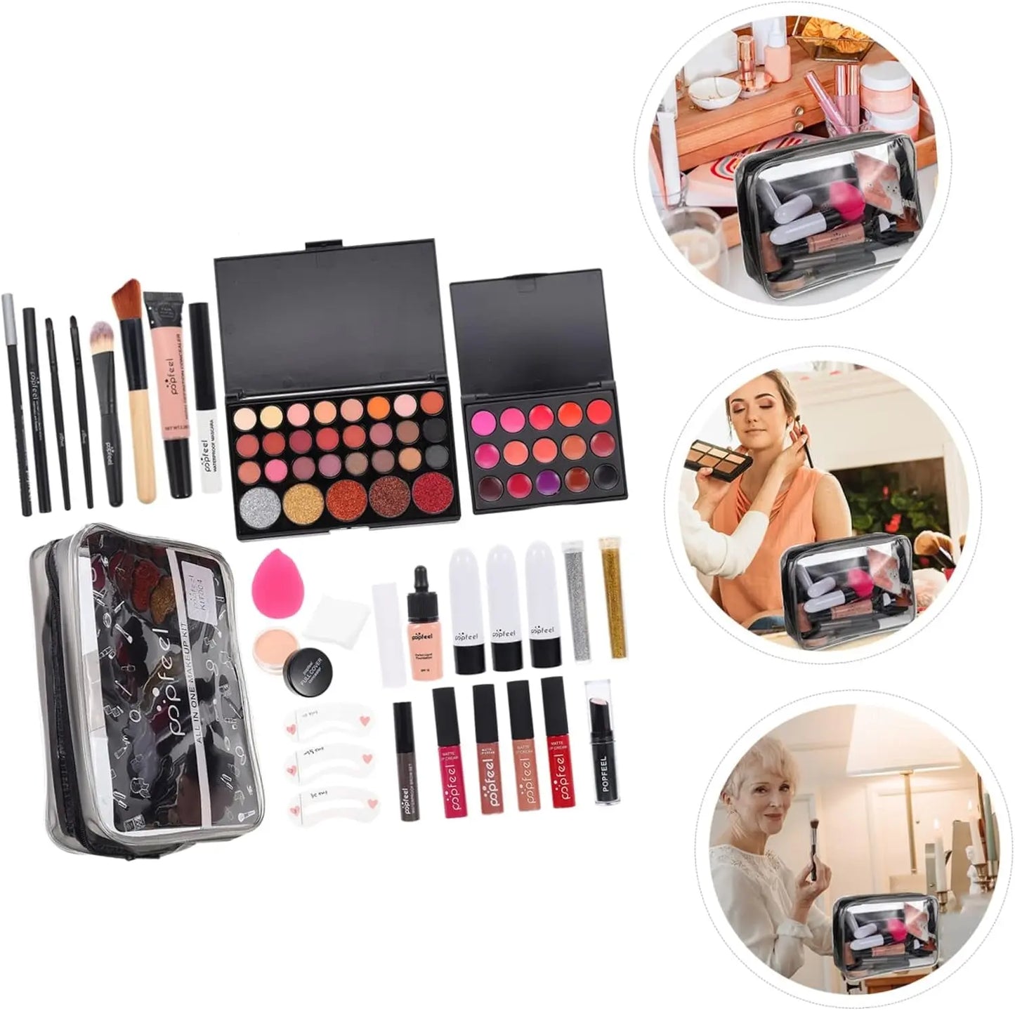 3 Sets Women'S Makeup Set Gift for Women Cosmetics Sulies Makeup Brushes Lip Gloss for Women Mascara Sets Eyeshadow Set Makeup Kit Women Cosmetics Sulies Cosmetic Kit for Women ( Color : as Shownx4Pcs