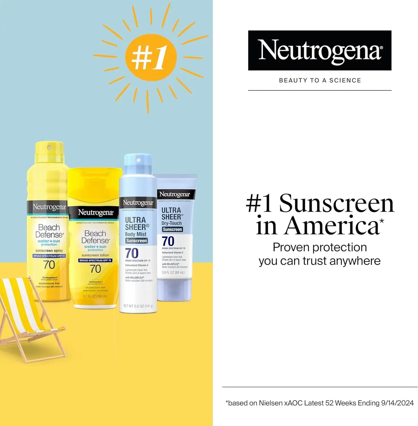 Ultra Sheer Body Mist Sunscreen Spray Broad Spectrum SPF 70, Lightweight, Non-Greasy & Water Resistant, Oil-Free & Non-Comedogenic UVA/UVB Sunscreen Mist, 5 Oz (Pack of 3)