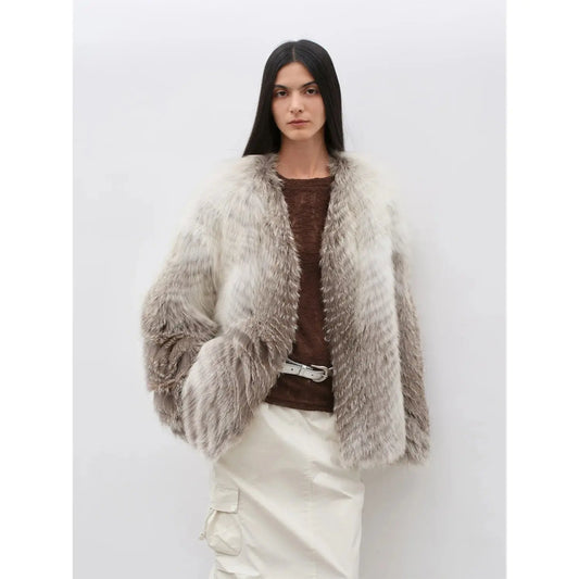 Yukino Dream Imported Colorful Fox Fur Coat from Finland