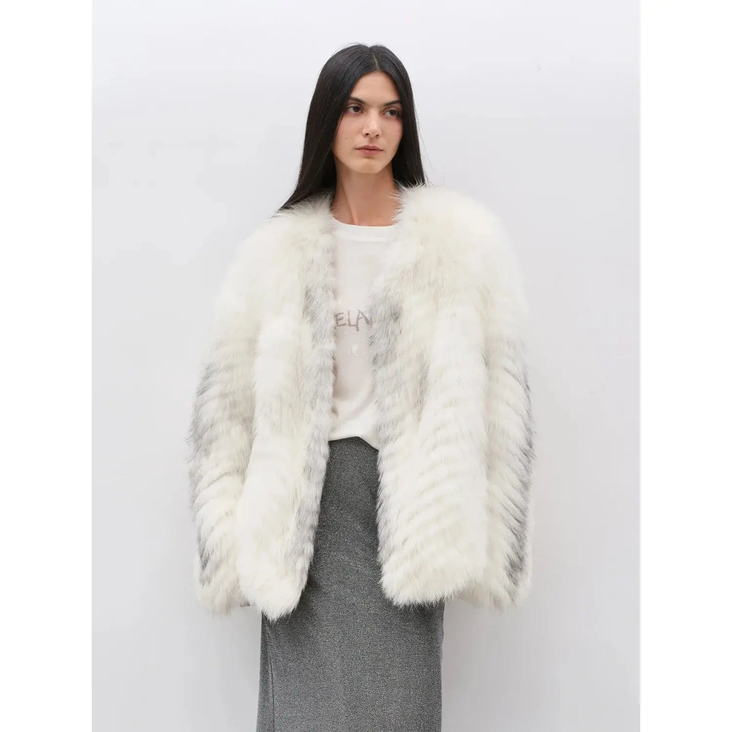 Yukino Dream Imported Colorful Fox Fur Coat from Finland