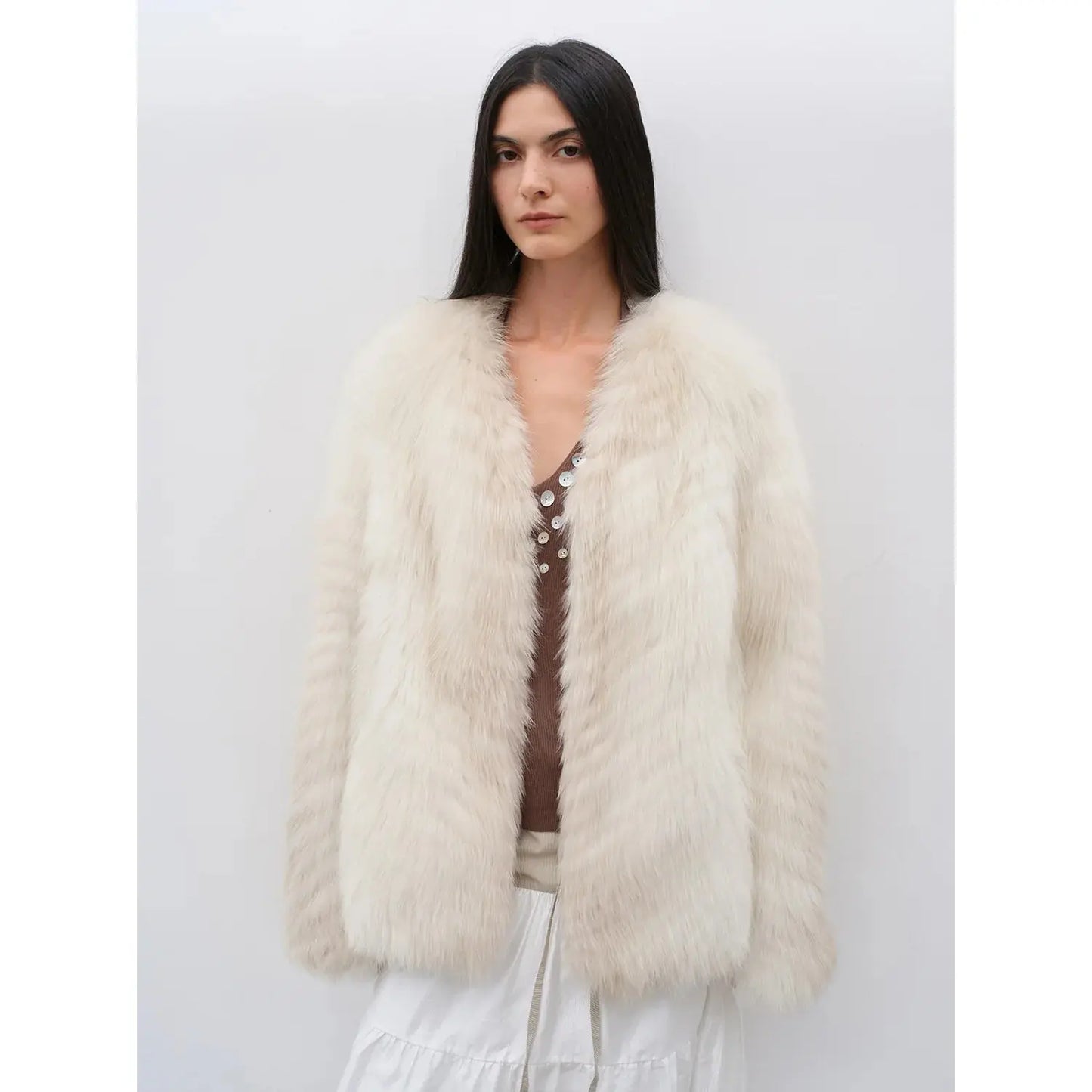 Yukino Dream Imported Colorful Fox Fur Coat from Finland