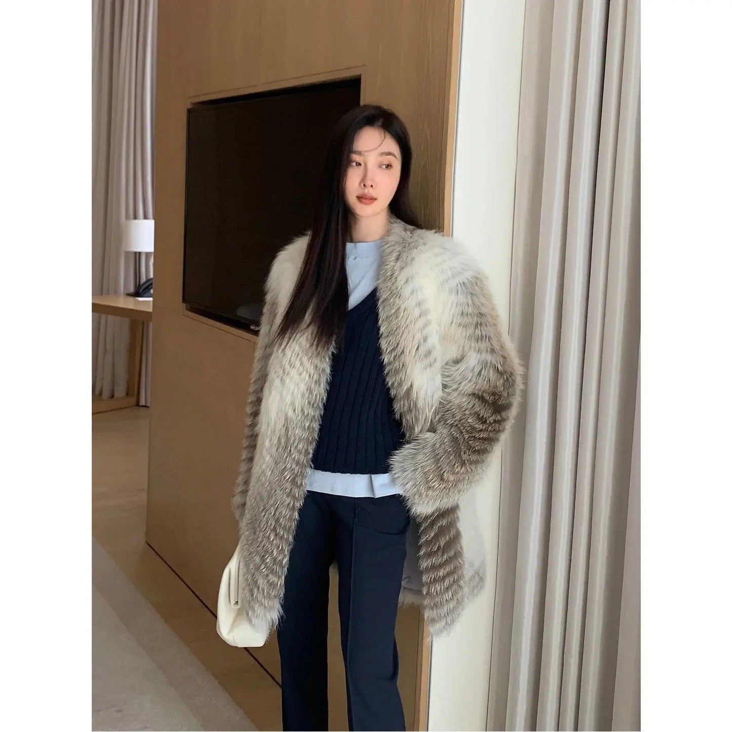 Yukino Dream Imported Colorful Fox Fur Coat from Finland