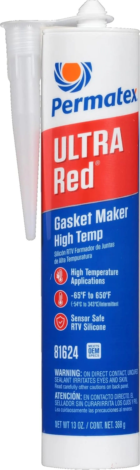 81624 Ultra Red High Temperature Gasket Maker 13 Oz