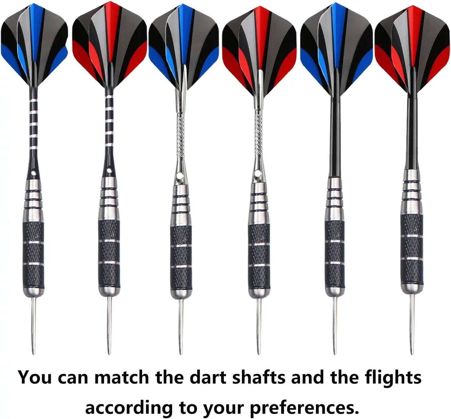 ADKX Steel Tip Darts 12 Pack Set with Nonslip Iron Barrel Aluminum Dart Shafts and Flights + Darts Sharpener + an Gift Box