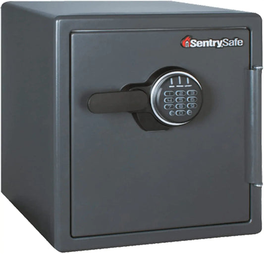 Black Fireproof Safe with Digital Push Button Keypad, Home Safe for Money, Documents, and Other Valuables, 1.23 Cubic Feet, SF123ES