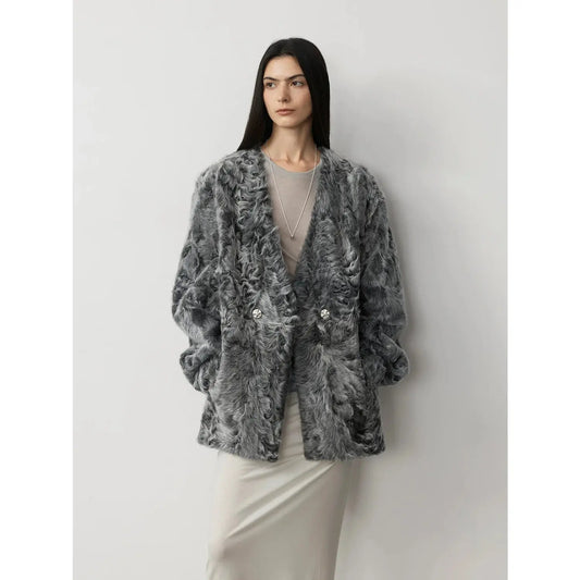 Blizzard Urban Luxury Two-Color Buff Lamb Coat