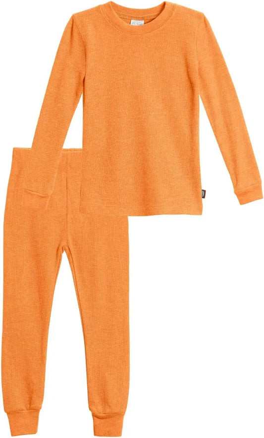 Boys Thermal Underwear Set Long John, Soft Breathable Cotton Base Layer - Made in USA