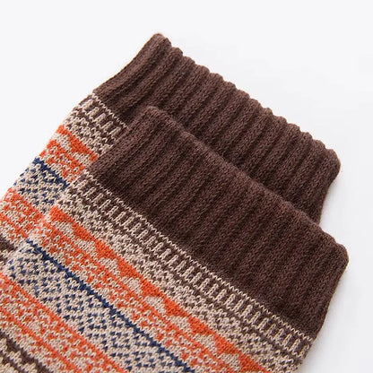Brand 5 Pairs Winter Men'S Socks Thicken Sheep'S Wool Socks Warm Men Retro Style Colorful Fashion Man Socks for Snow Boots