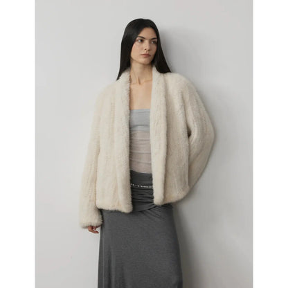 Dream Traveler Mink Vintage Light Luxury Texture Three-Dimensional Silhouette Knitted Mink Coat