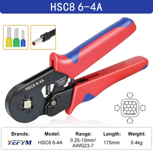 Ferrule Crimping Tool HSC8 6-4/6-6 Electrical Crimper Plier for Wire End Crimp Tube Terminals Electrical Circuit Repair