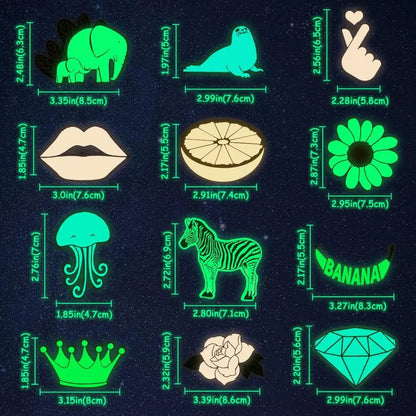Glow in the Dark Stickers for Wall Stickers for Kids Glow in Dark Stickers for Decor Kids Bedroom Stocking Stuffers 30Pcs
