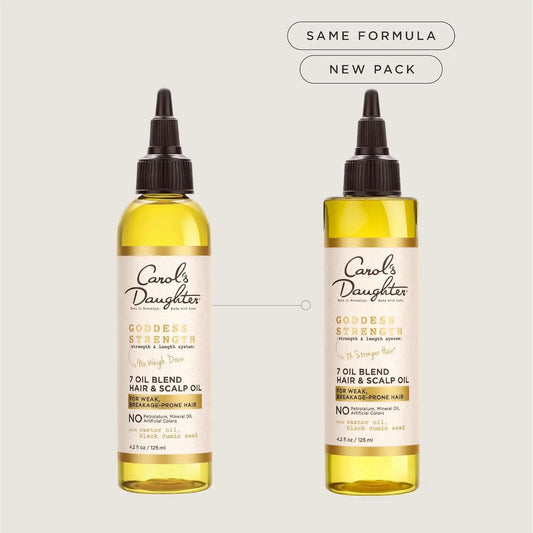 Goddess Strength Sulfate Free Shampoo, Hair Conditioner, Leave in Conditioner & Hair Treatment Oil Made with Castor Oil (4 Products)
