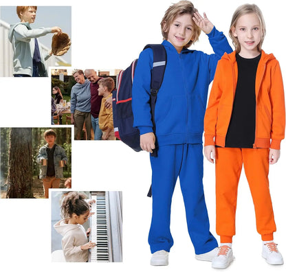 Kids Soft Brushed Fleece Zip-Up Hooded Sweatshirt Hoodie for Boys or Girls 4-12 Years