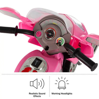 Kids Motorcycle Toy - 6V Battery Powered 3-Wheel Electric Motorcycle for Kids Ages 3 to 6 with Sounds, Reverse, and Headlights - Toddler Ride on Toys - Gift for by Lil’ Rider