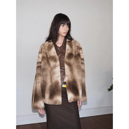 Louvre Mink V-Neck Jacket