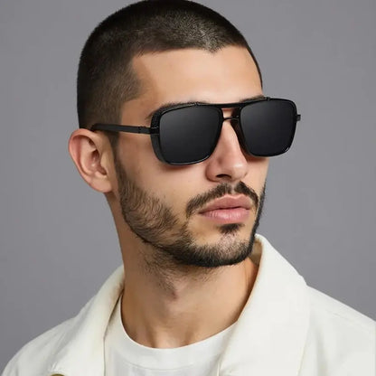 Luxury Rectangle Men'S Sunglasses Retro Metal Steam Punk Sun Glasses Male Classic Outdoor Driving Shades Summer Glasses