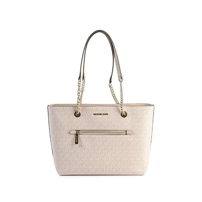 Michael Kors Medium Front Zip Chain Tote Bag 35R3GTTT2V BUFF Michael Kors