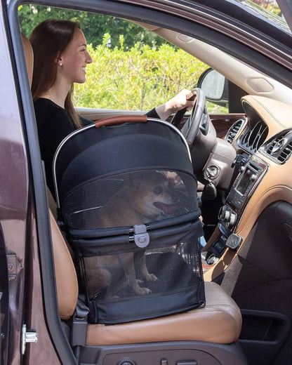 Pet Gear View 360 Pet Safety Carrier & Car Seat for Small Dogs & Cats Push Button Entry