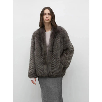 "Polar Night Star" Imported Sagafurs Fox Fur Coat Whole Fox Fur Coat