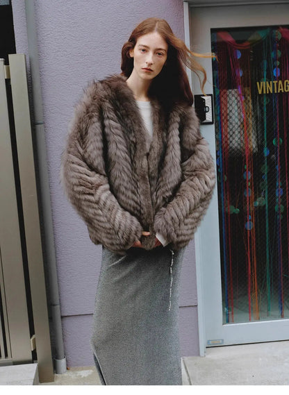 "Polar Night Star" Imported Sagafurs Fox Fur Coat Whole Fox Fur Coat