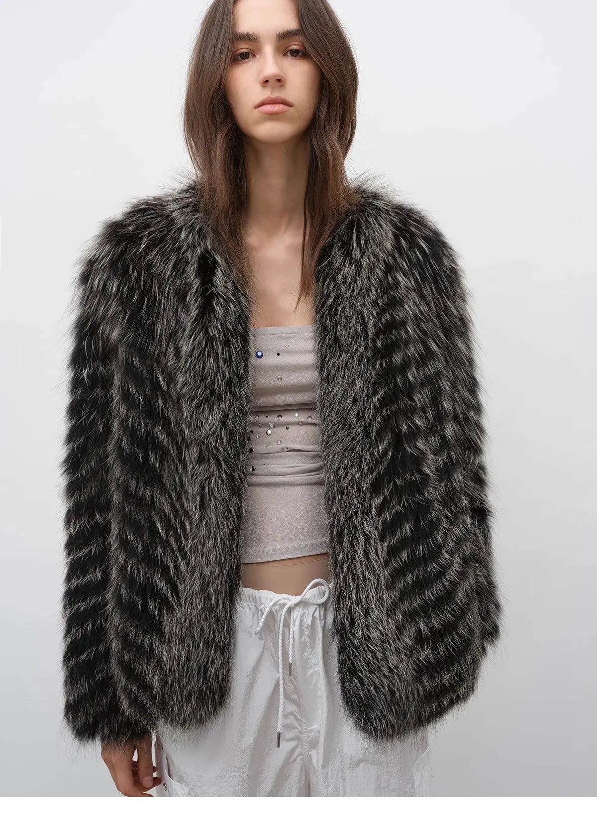 "Polar Night Star" Imported Sagafurs Fox Fur Coat Whole Fox Fur Coat