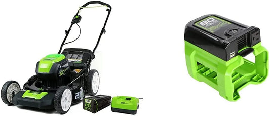 Pro 80V 21-Inch Brushless Cordless Push Mower + 80V (300W) Inverter, 4.0Ah Battery and Rapid Charger Inlcuded