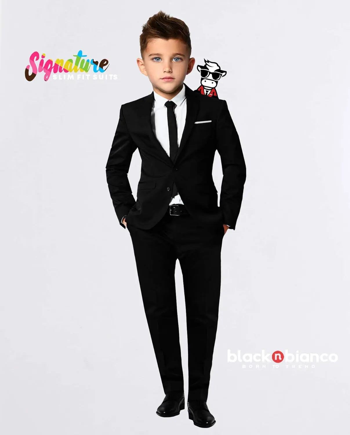 Signature Boys' Slim Fit Suit Complete Outfit